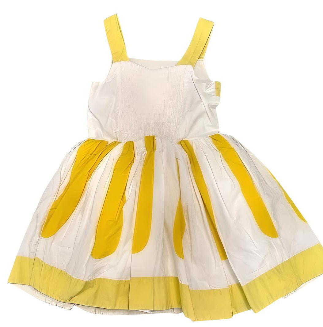 Mini Boden Lemon Embellished Dress in Daffodil Lemon Yellow