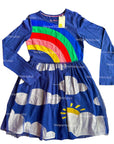 NWT Mini Boden Girls Blue Rainbow Cloud Tulle Dress