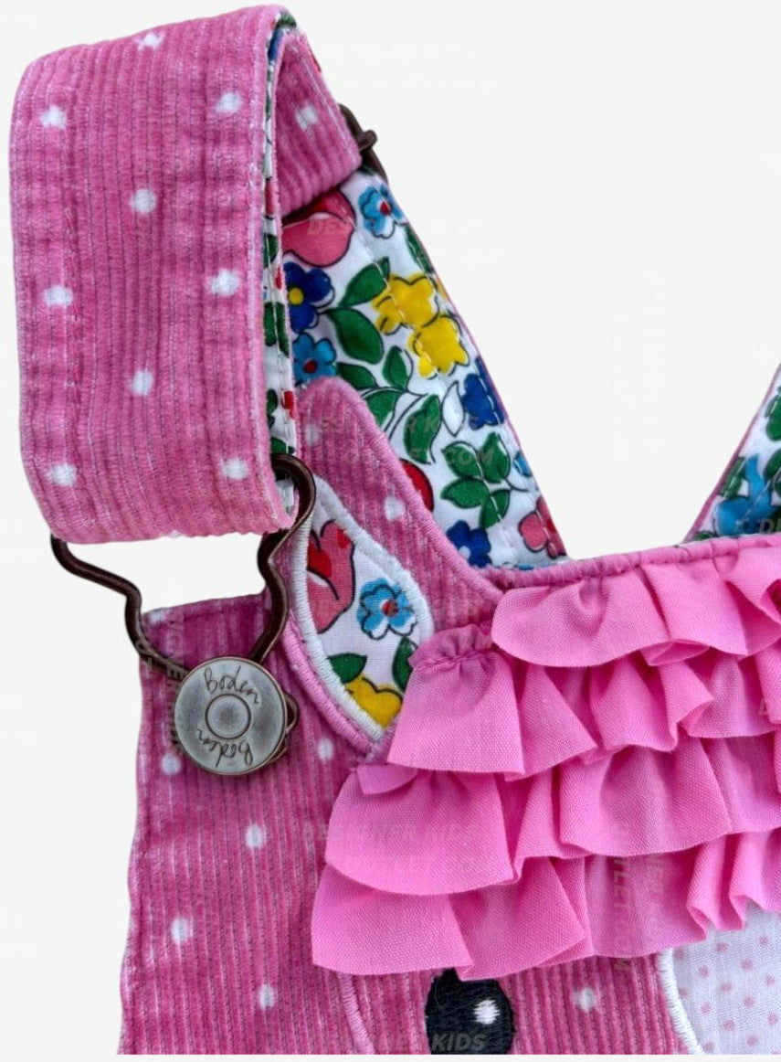 NWOT Mini Boden Appliqué Horse Dungarees Overall - Formica Pink
