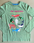 NWOT Mini Boden  Printed Educational T-shirt Classic Khaki Animals Boys Tee