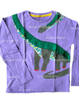 NWOT Mini Boden Purple Brontosaurus  Appliqué Shirt