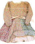 Pre-Loved Full Skirt Bow Dress Rainbow Hotchpotch Floral