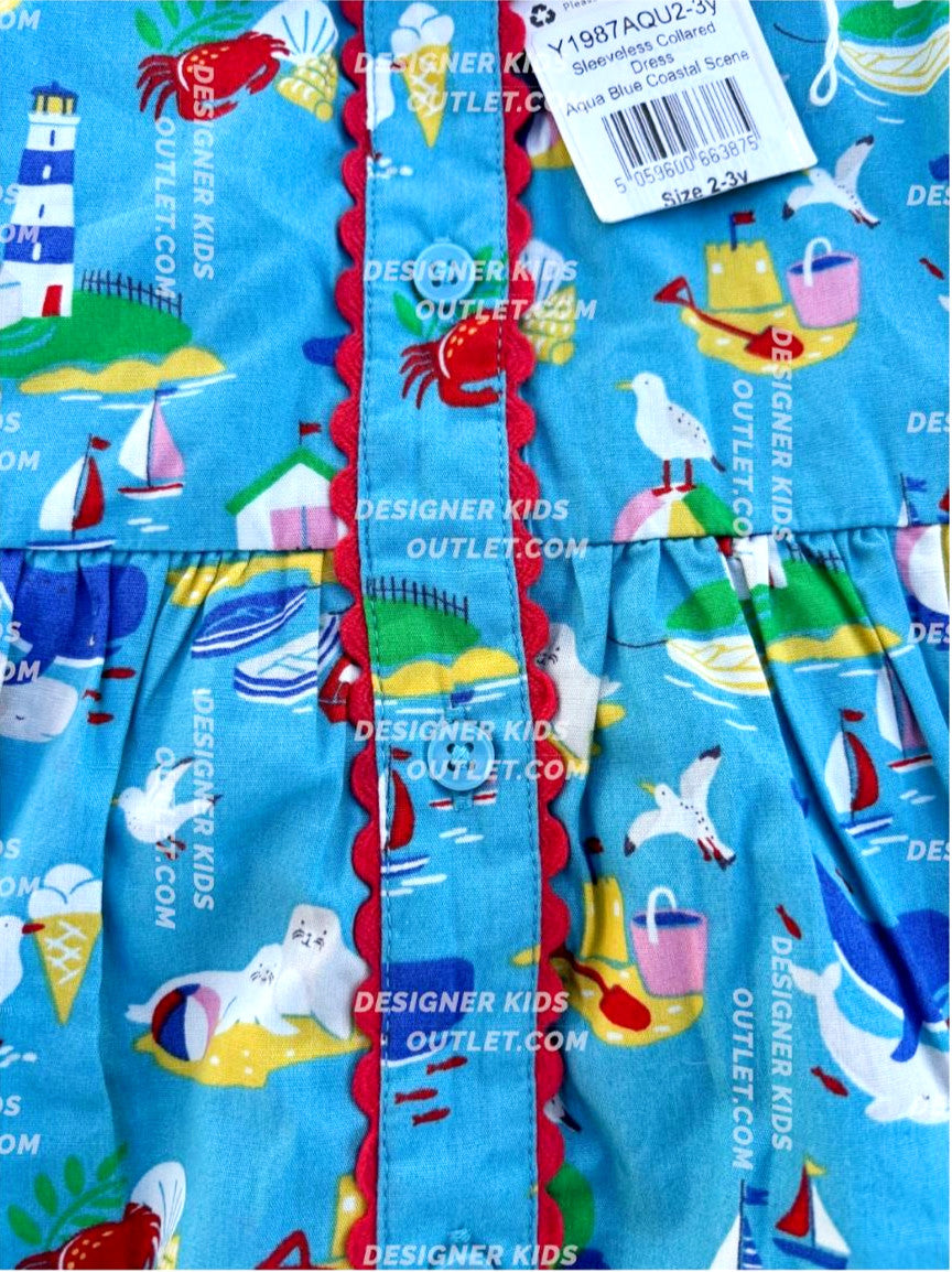 Mini Boden Aqua Marine Collared Beach Dress Designer Kids Outlet Mini Boden Aqua Marine Collared Beach Dress Designer Kids Outlet