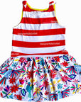 Mini Boden Hotchpotch Bow Shoulder Jersey Sun Dress Flare Birds & Flowers