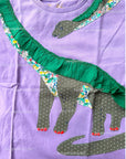 NWOT Mini Boden Purple Brontosaurus  Appliqué Shirt