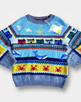 NWT Mini Boden Boys Seaside Fair Isle Sweater Whales Fair Isle