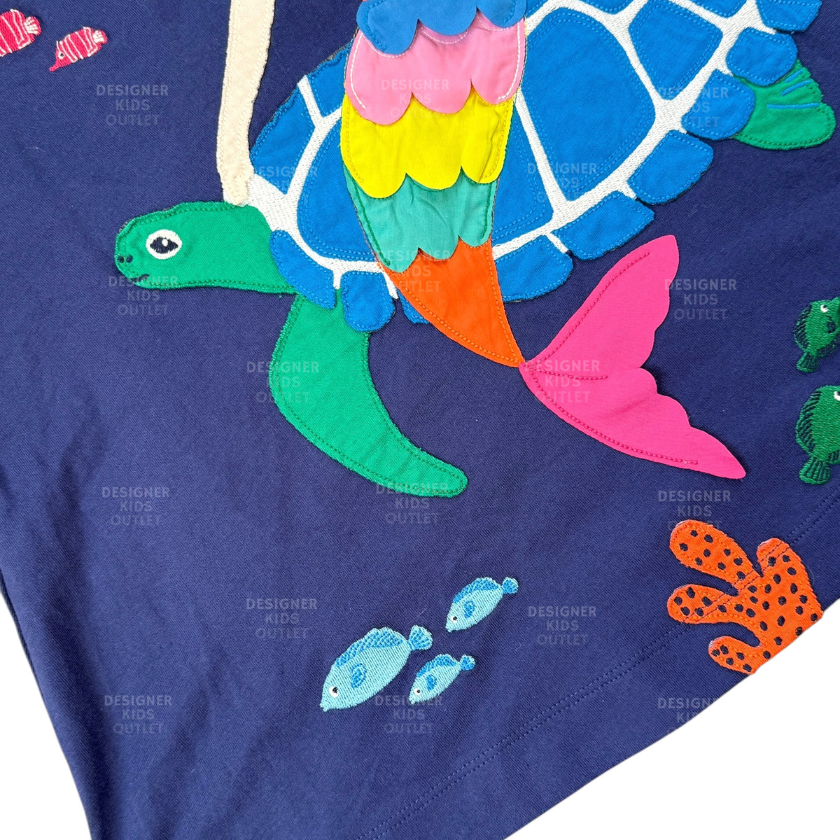 Mini Boden Girls Appliqué Mermaid Tank Dress With Ruffles & Navy Sea T –  Designer Kids Outlet