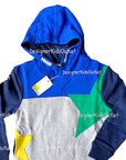 Mini Boden Boys Hoodie Sweatshirt Colourblock Hoodie Grey Marl Star