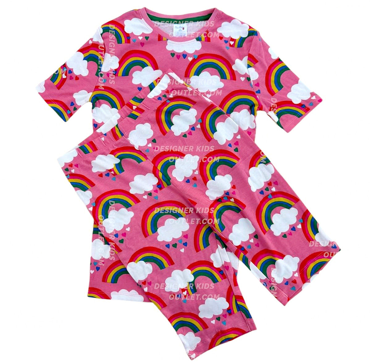 NWOT Mini Boden Sunny Skies Rainbow Ensemble Pink PJ