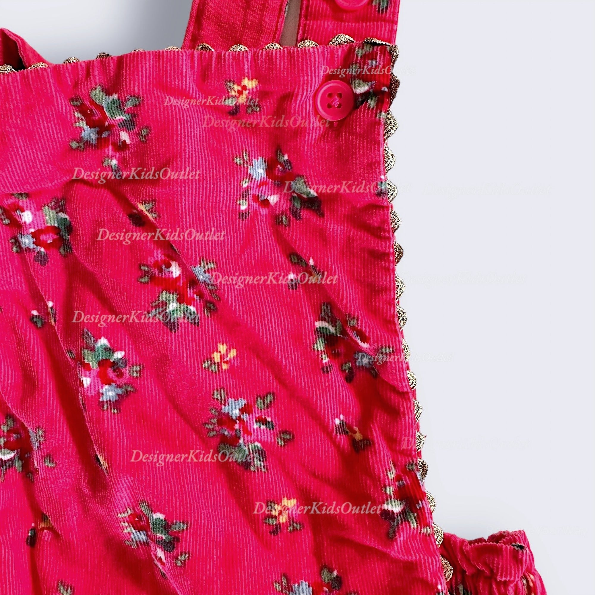 Pre-Loved Mini Boden Cord Floral Bubble Romper Girls