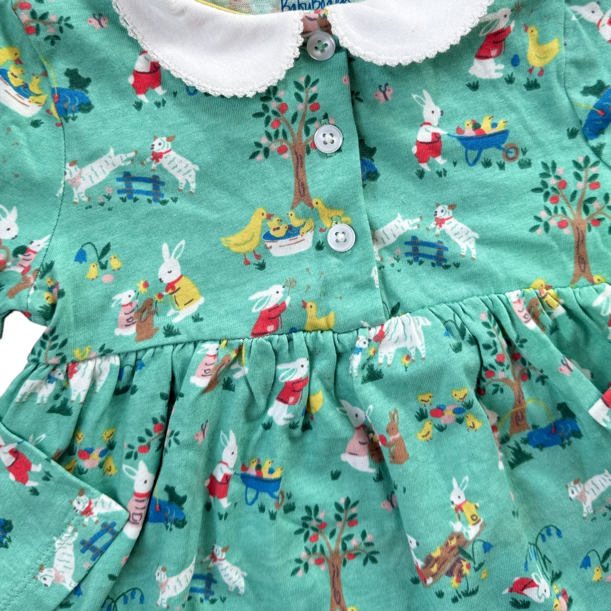 Mini Boden Baby Girls Long Sleeve Jersey Collared Dress Green Fountain Designer Kids Outlet Mini Boden Baby Girls Long Sleeve Jersey Collared Dress Green Fountain Designer Kids Outlet