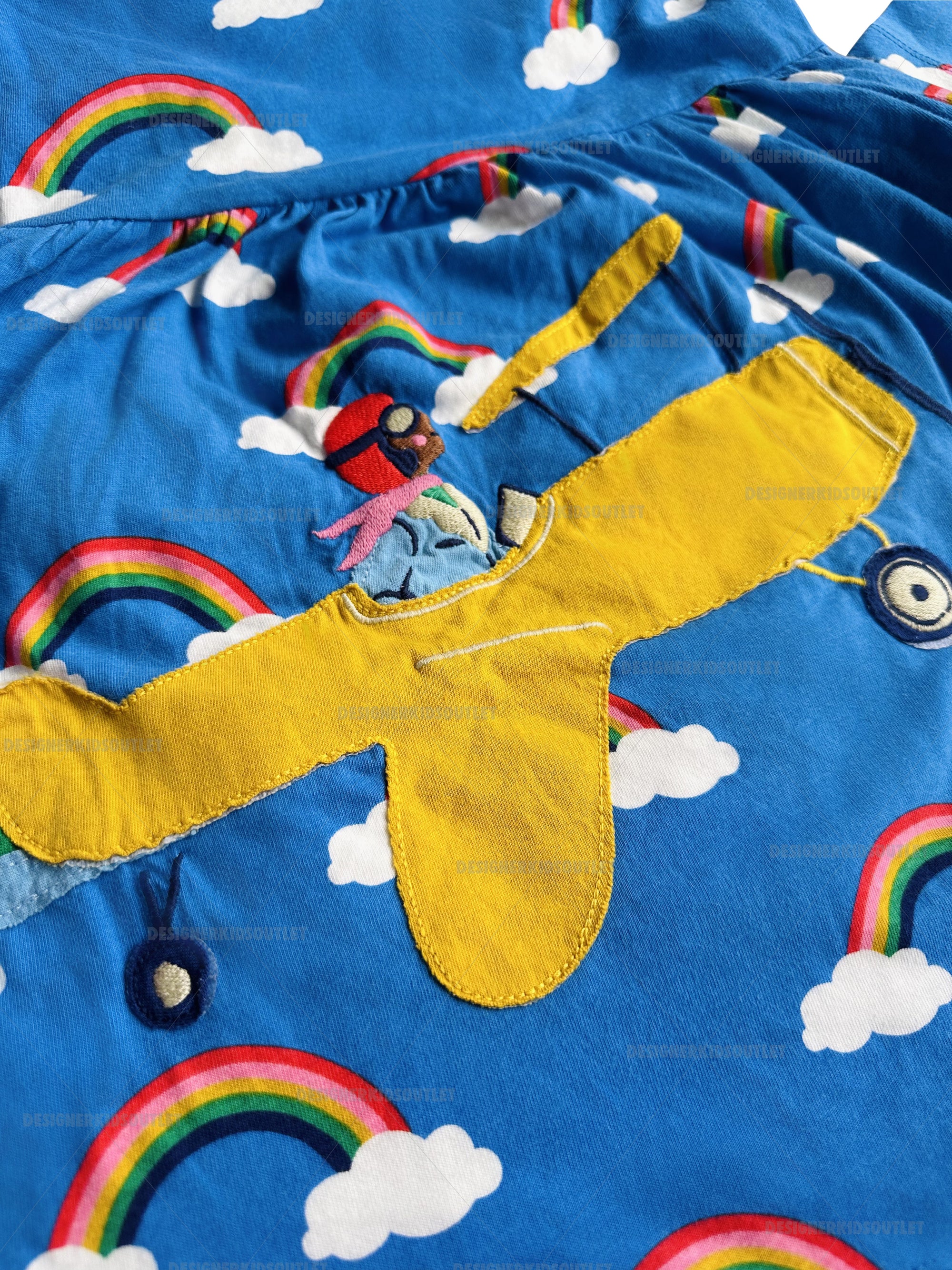 mini boden airplane dress Mini Boden Rainbow Airplane Appliqu Dress