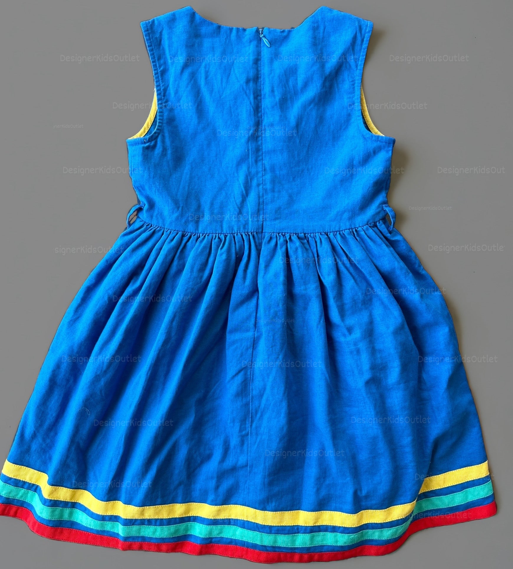 Pre-Loved Jungle Vintage Dress Marina Blue Embroidered