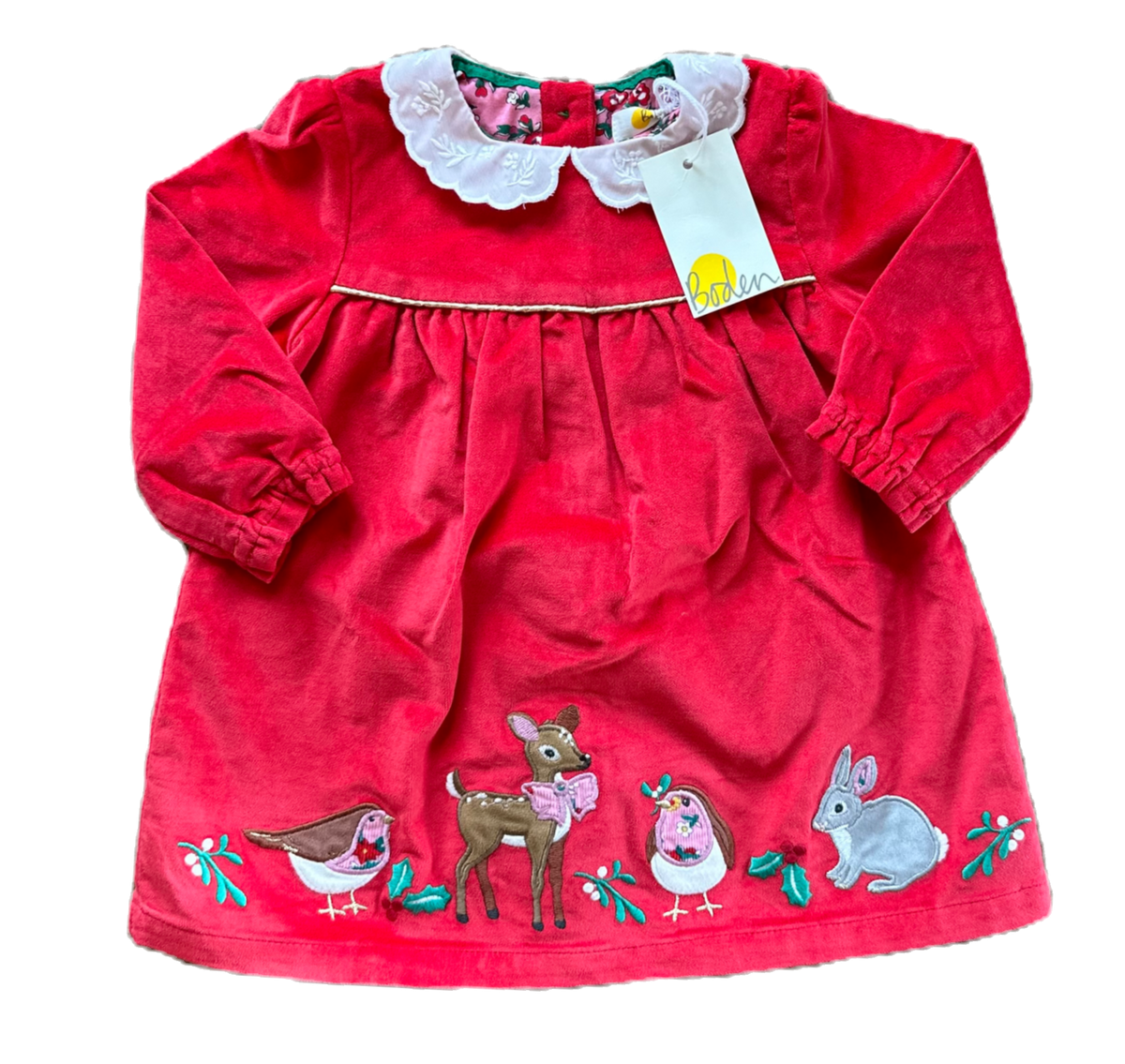 Mini Boden Girls Ruby Ruched Velvet Long-Sleeved Christmas Dress - Hol Designer Kids Outlet Mini Boden Girls Ruby Ruched Velvet Long-Sleeved Christmas Dress - Hol Designer Kids Outlet