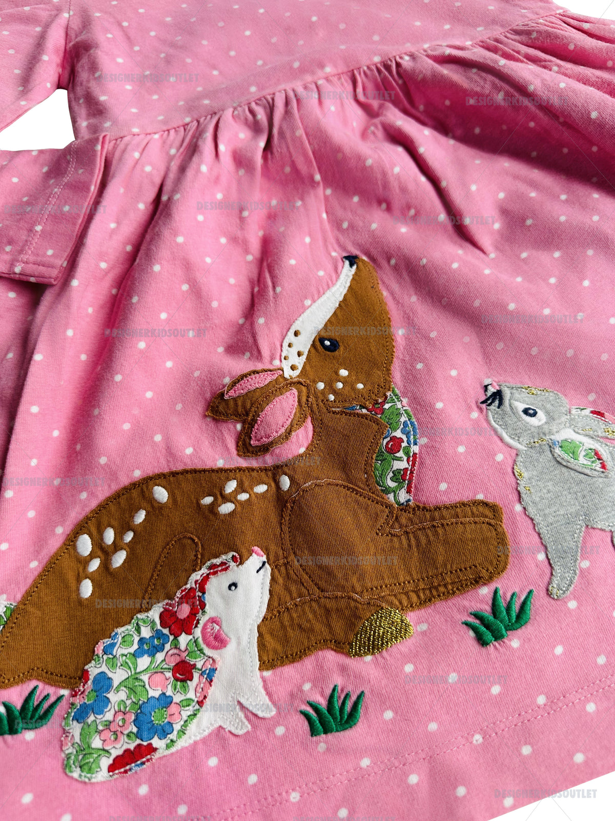 Girls Christmas Dress Blush Pink | Woodland Animals Appliqué Holiday Dress 