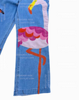 NWT Mini Boden Denim Fantasy Flamingo Flares Denim Jeans for Girls
