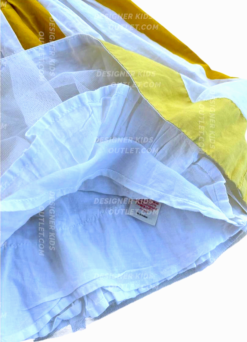 Mini Boden Lemon Embellished Dress in Daffodil Lemon Yellow