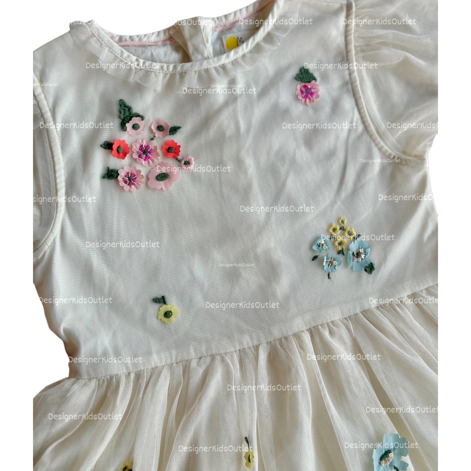Pre-Loved Mini Boden Girls Appliqué Flowers Tulle Dress