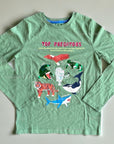 NWOT Mini Boden  Printed Educational T-shirt Classic Khaki Animals Boys Tee