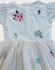 NWOT Mini Boden Floral Fancy Tulle Dress with Embroidered Flowers