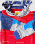 Mini Boden Boys Hoodie Sweatshirt Strawberry Tart Red Star With Gray and Blue