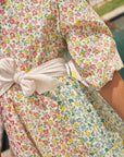 Pre-Loved Full Skirt Bow Dress Rainbow Hotchpotch Floral