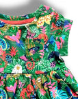 Mini Boden Girls Vibrant Rainforest Print Dress - Green Jungle