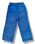 Mini Boden Girls Heart Pocket Velour Sweatpants – Denim Blue