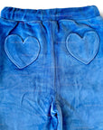 Mini Boden Girls Heart Pocket Velour Sweatpants – Denim Blue