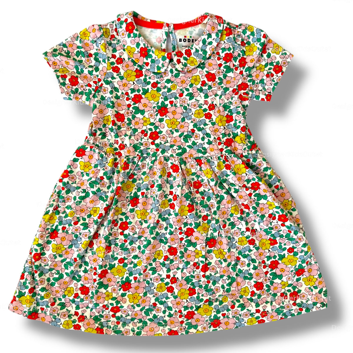 mini boden floral dress Girl's Kids' Jersey Dress, Size 6-7Y category-dresses fitted waistband and volumous White Ginger Blue Spaghetti Color:Misty Green