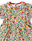 Mini Boden Girls Floral Jersey Dress Peter Pan Collar – Vanilla & Earth Tones