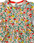 Mini Boden Girls Floral Jersey Dress Peter Pan Collar – Vanilla & Earth Tones